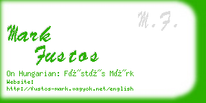 mark fustos business card