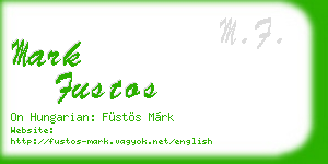 mark fustos business card